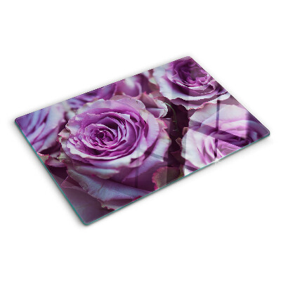 Planche à découper en verre Roses aux tons violets
