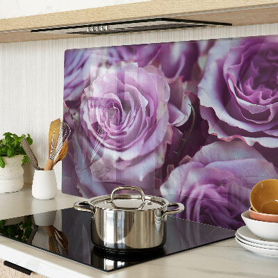 Planche à découper en verre Roses aux tons violets