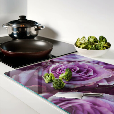 Planche à découper en verre Roses aux tons violets