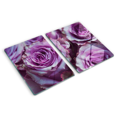 Planche à découper en verre Roses aux tons violets