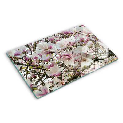 Planche à découper en verre Fleurs de magnolia