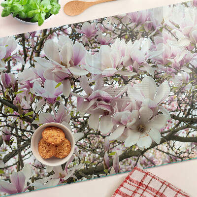 Planche à découper en verre Fleurs de magnolia
