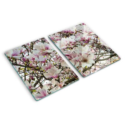 Planche à découper en verre Fleurs de magnolia