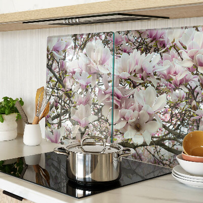 Planche à découper en verre Fleurs de magnolia