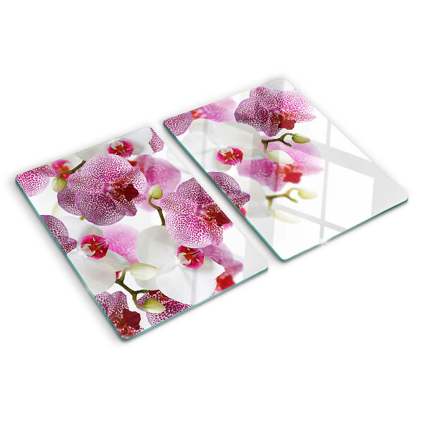 Planche à découper en verre Orchidées en arrière-plan de la fenêtre