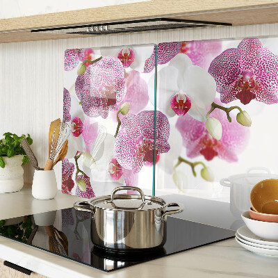 Planche à découper en verre Orchidées en arrière-plan de la fenêtre