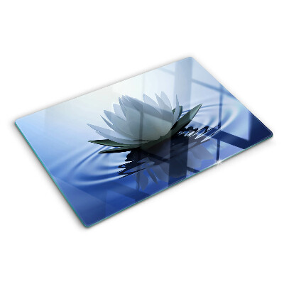 Planche à découper verre Nénuphar sur fond d'eau