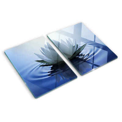 Planche à découper verre Nénuphar sur fond d'eau