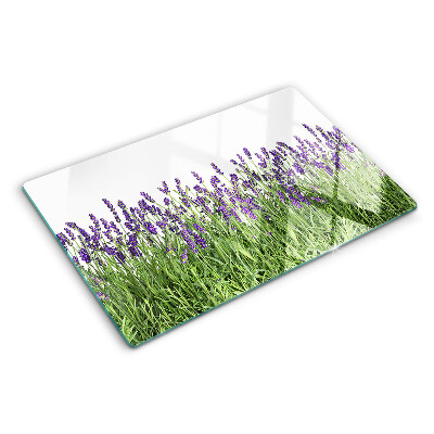 Planche à découper en verre Champ de lavande au soleil