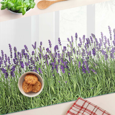 Planche à découper en verre Champ de lavande au soleil