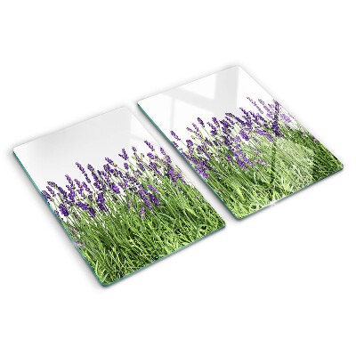 Planche à découper en verre Champ de lavande au soleil