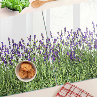 Planche à découper en verre Champ de lavande au soleil