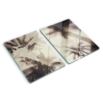Planche à découper en verre Palmiers sur fond monochrome