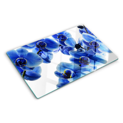Planche à découper verre Orchidées bleues
