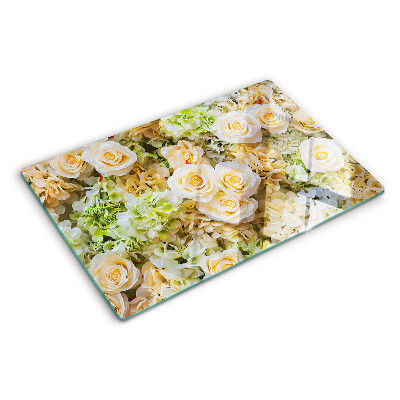 Planche à découper verre Fleurs aux tons pastel