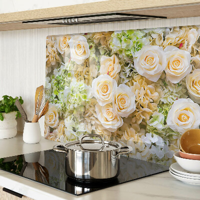 Planche à découper verre Fleurs aux tons pastel