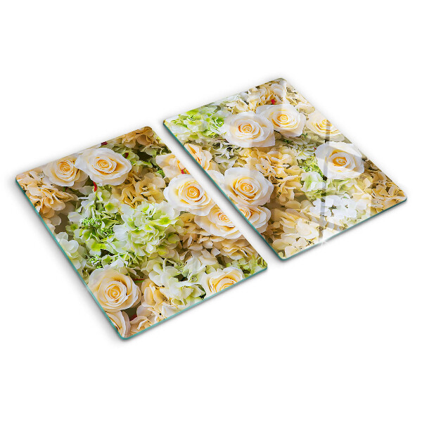 Planche à découper verre Fleurs aux tons pastel