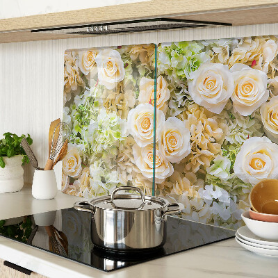 Planche à découper verre Fleurs aux tons pastel
