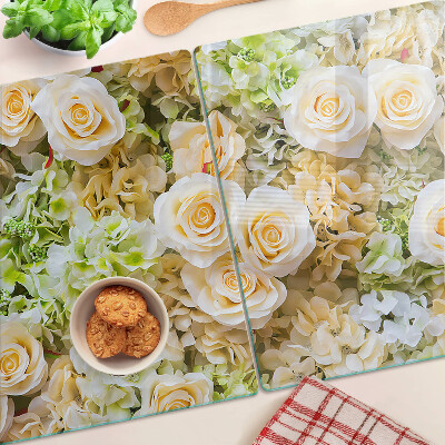Planche à découper verre Fleurs aux tons pastel
