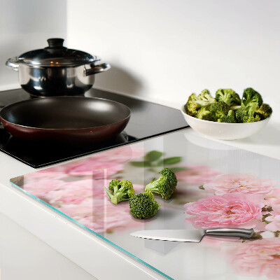 Planche à découper verre Fleurs roses dans un vase