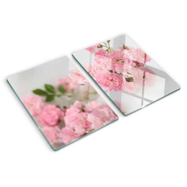 Planche à découper verre Fleurs roses dans un vase