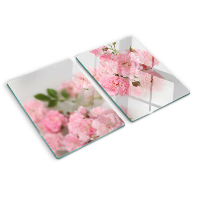 Planche à découper verre Fleurs roses dans un vase