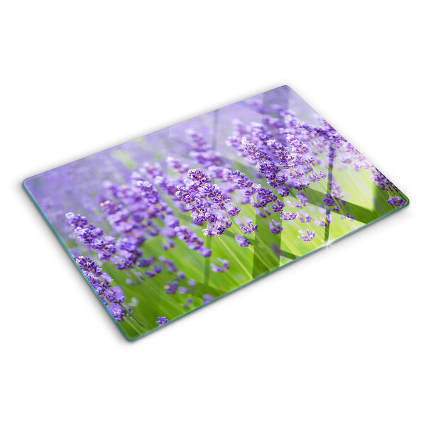Planche à découper verre Champ de lavande