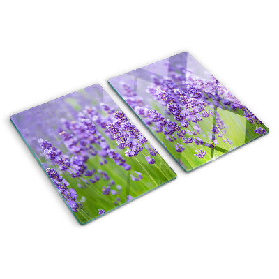 Planche à découper verre Champ de lavande