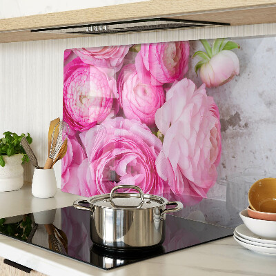 Planche à découper verre Fleurs roses dans un bouquet