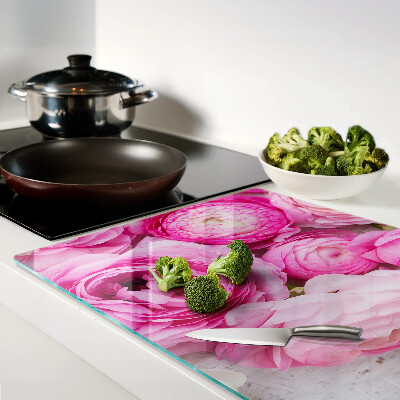 Planche à découper verre Fleurs roses dans un bouquet