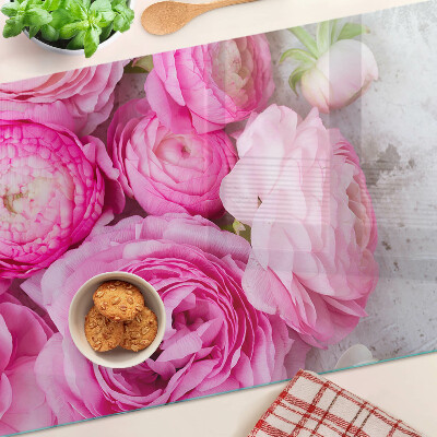 Planche à découper verre Fleurs roses dans un bouquet