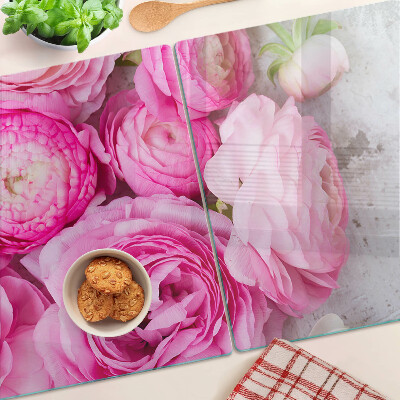 Planche à découper verre Fleurs roses dans un bouquet