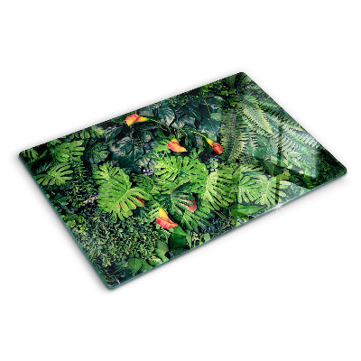 Planche à découper en verre Jungle tropicale avec des fleurs