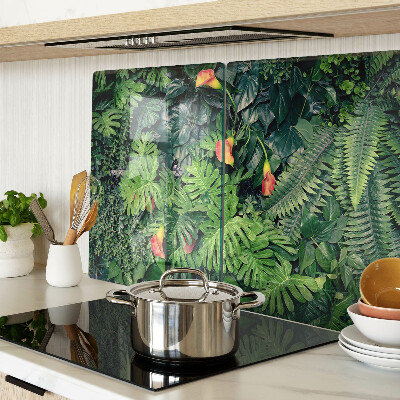 Planche à découper en verre Jungle tropicale avec des fleurs