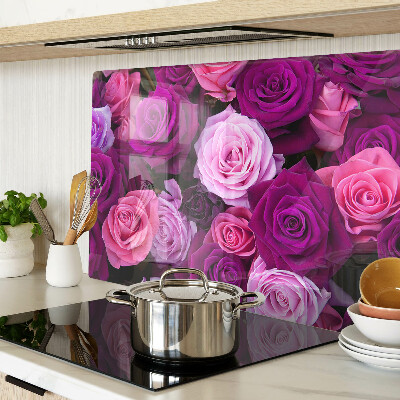 Planche à découper en verre Roses dans les tons de rose