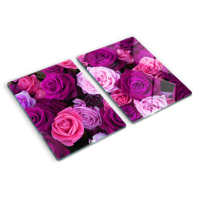 Planche à découper en verre Roses dans les tons de rose