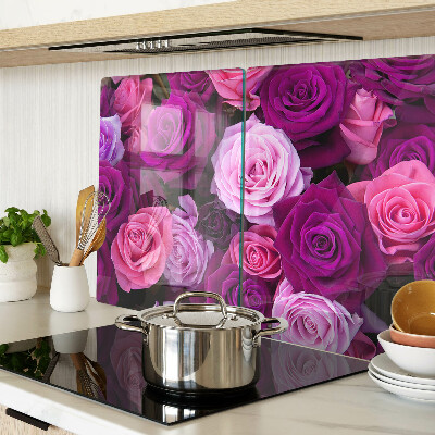 Planche à découper en verre Roses dans les tons de rose