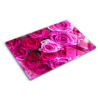 Planche à découper verre Roses dans les tons de rose