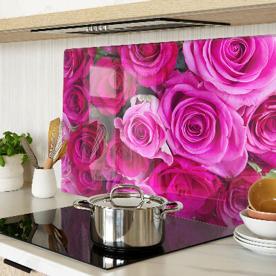 Planche à découper verre Roses dans les tons de rose