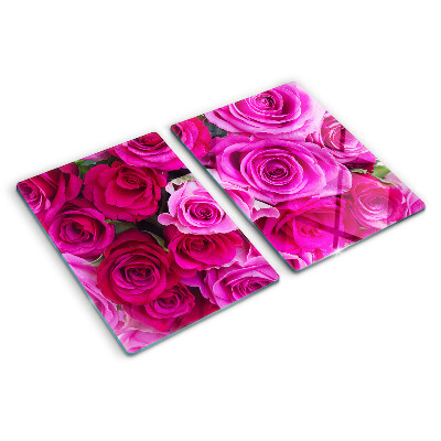 Planche à découper verre Roses dans les tons de rose