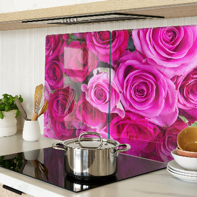 Planche à découper verre Roses dans les tons de rose