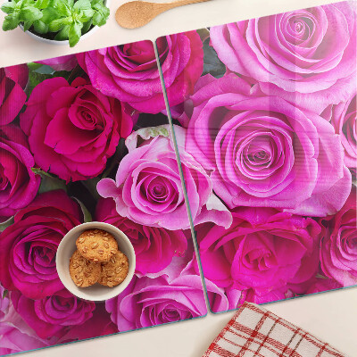 Planche à découper verre Roses dans les tons de rose