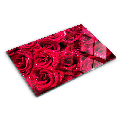 Planche à découper en verre Des roses d'une couleur rose intense