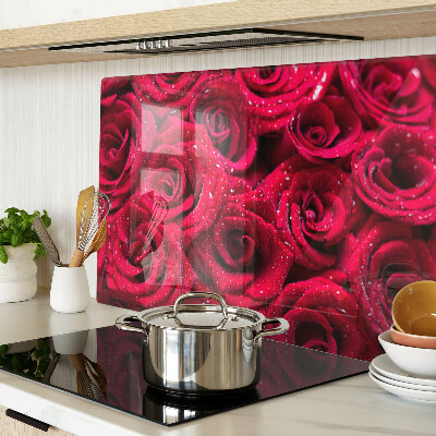 Planche à découper en verre Des roses d'une couleur rose intense