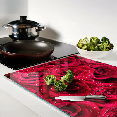 Planche à découper en verre Des roses d'une couleur rose intense