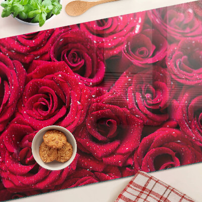 Planche à découper en verre Des roses d'une couleur rose intense