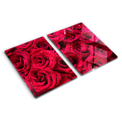 Planche à découper en verre Des roses d'une couleur rose intense