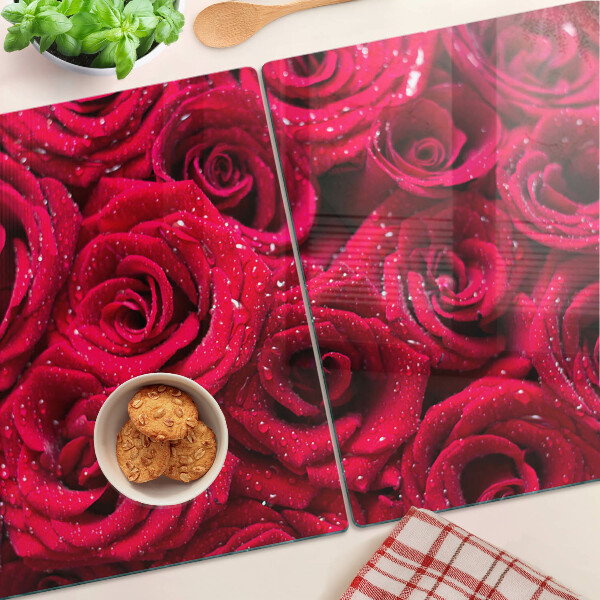 Planche à découper en verre Des roses d'une couleur rose intense