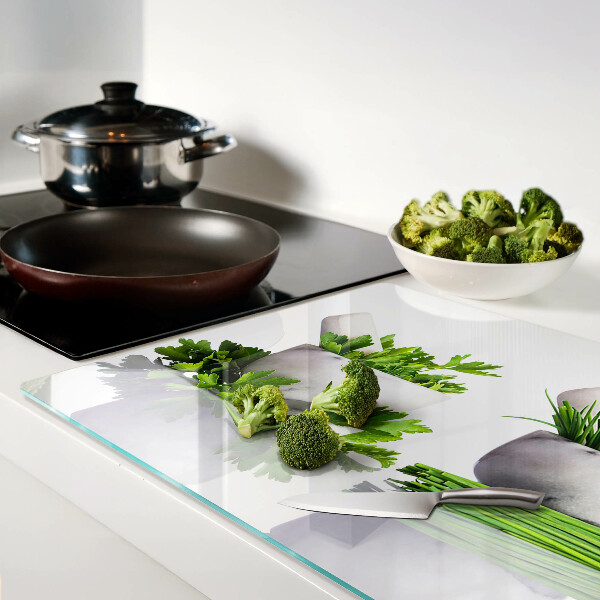 Planche à découper verre Herbes en pots