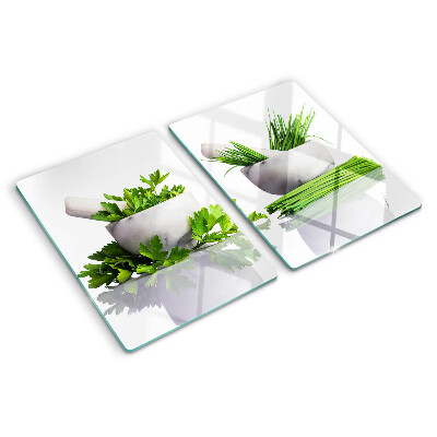 Planche à découper verre Herbes en pots